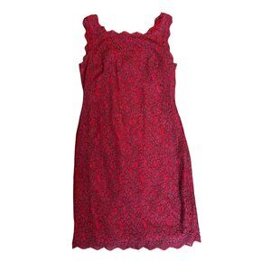 Adrianna Papell 6P Sleeveless Lace Dress Maroon Sheath